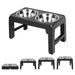 Dayplus Height-Adjustable Raised Dog Bowl – 2×1200ml Stainless Steel, 4 Heights (Black)