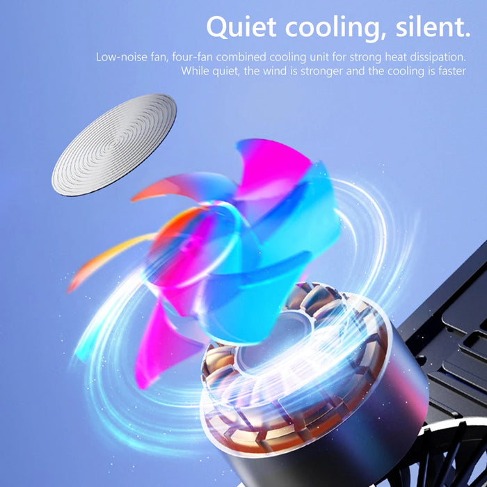 Foldable Laptop Cooling Pad — 2 or 4 Fans, RGB, 7 Heights for 11–17.3-inch Laptops