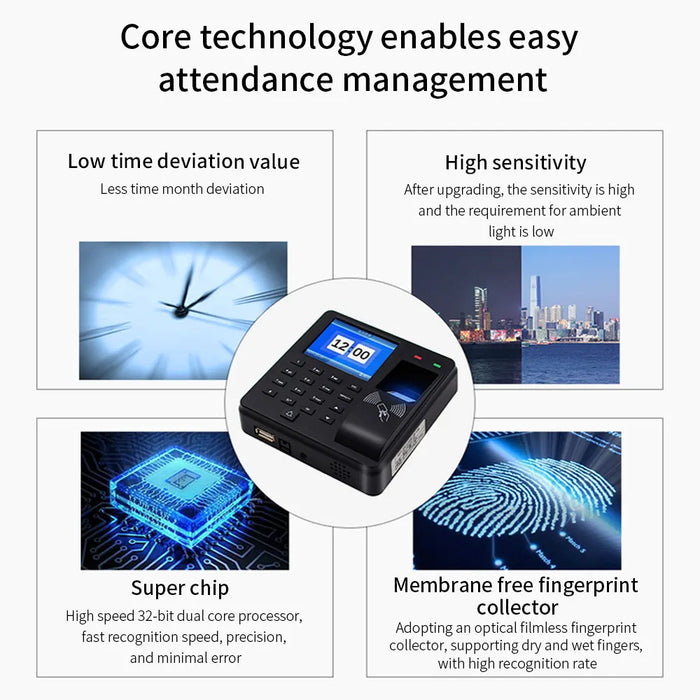 125kHz RFID Fingerprint Time & Attendance Terminal — Biometric Door Access Control