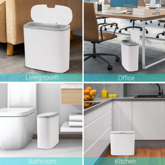Automatic Touchless Bin with Lid — Motion Sensor, Waterproof Slim Design (13L)
