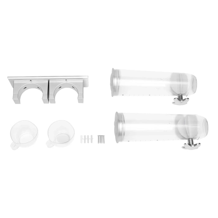 Wall‑Mounted Double Cereal & Candy Dispenser — Silver, 3L