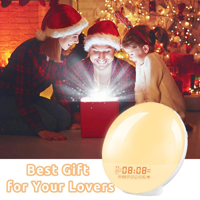 Wake-Up Light Alarm Clock with Sunrise/Sunset Simulation, Dual Alarms, FM Radio & Natural Sounds