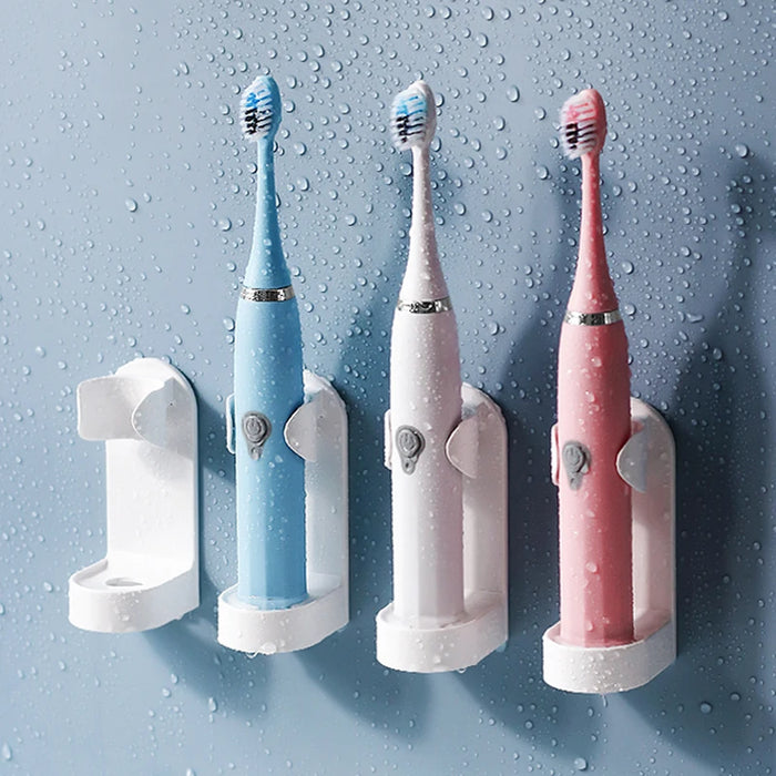 Wall-Mounted Electric Toothbrush Holder — Traceless ABS Stand, Fits Most Electric Brushes