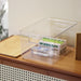 Reusable Plastic Medicine Box with Bamboo-style Cover — Black, Solid-colour