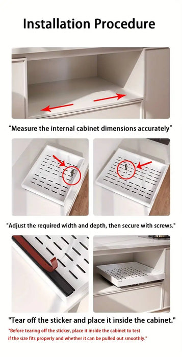 Pull-Out Cabinet Organiser (Expandable 18.5\"-23.5\") — Silent 3-Rail Slide