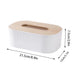 Bamboo & Solid Wood Tissue Box — Removable Napkin Holder, White or Black