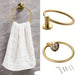 4-piece Stainless Steel Bathroom Set — Toilet Roll Holder, Towel Ring & 2 Hooks