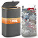 Slim Laundry Hamper — 100L or 160L Bamboo Basket with Removable Washable Bag & Handles