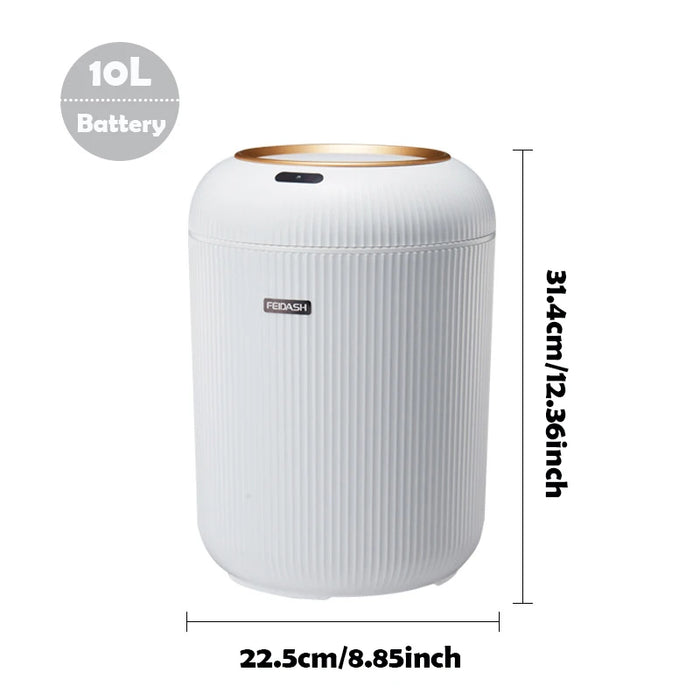 10L Motion Sensor Bin with Lid — Automatic Small Rubbish Bin for Kitchen & Bathroom