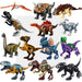 Jurassic Dinosaur Building Blocks - Velociraptor, Triceratops, Indominus & T‑Rex Models