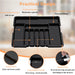 Adjustable Cutlery Drawer Organiser – Expandable Utensil Tray (Black)