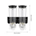 3L Wall‑Mounted Double Cereal Dispenser — Black with Measuring Cups