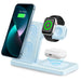 3-in-1 Magnetic Wireless Charger Stand — 15W Fast Charging Dock for iPhone 15/14/13, Apple Watch & AirPods