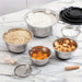 8-Piece Stainless Steel Mixing Bowls with Airtight Lids — Black, Non-Slip Bases