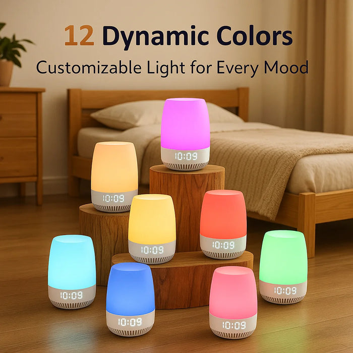 White Noise Machine with Night Light — Portable USB Rechargeable, 19 Soothing Sounds