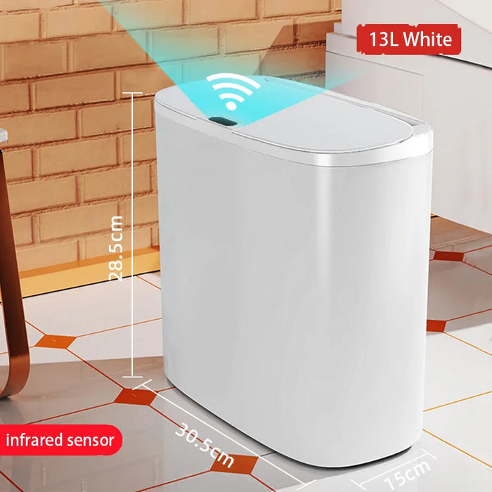 Automatic Touchless Bin with Lid — Motion Sensor, Waterproof Slim Design (13L)