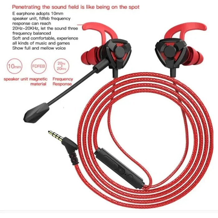 Wired Gaming Earbuds with Mic – 3.5mm In‑Ear Headset for PS4, PUBG, CSGO, Phone & Laptop