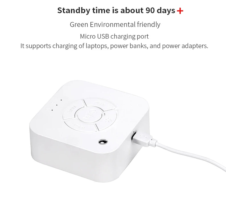 Portable Baby White Noise Machine – 10 Relaxing Sounds, USB Rechargeable, Auto-Off Timer