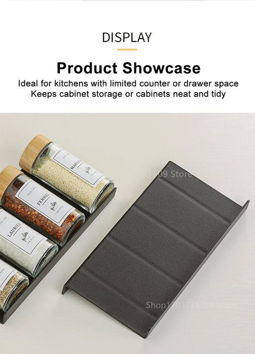 4 Layers Kitchen Spice Drawer Organizer Adjustable Spice Rack for Spice Jars Seasoning Bottles Cabinet Pantry Kitchen Organizer