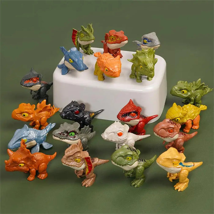 Mini Cartoon Tyrannosaurus Finger Dinosaurs — Plastic Finger Puppets (5/10/20)
