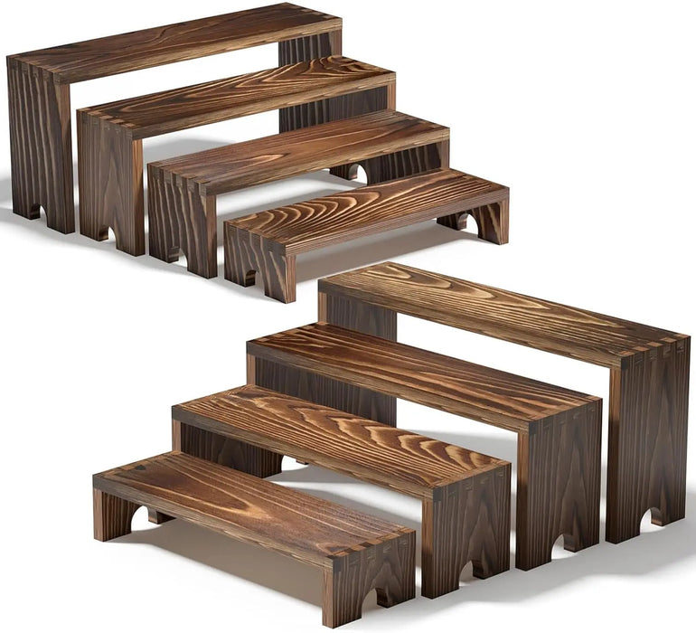 Stackable Wooden Tiered Riser Stands – Cupcake & Dessert Display (4 or 8pcs)