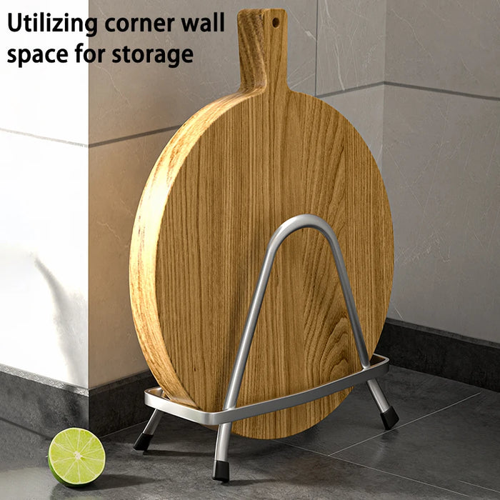 Stainless Steel Kitchen Rack — Lid, Cutting Board & Knife Organiser