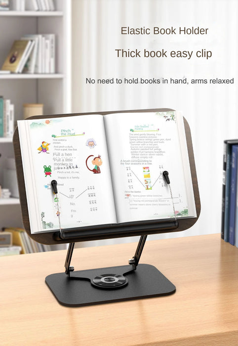 Adjustable 360° Swivel Book Stand – Foldable Cookbook & Music Score Holder, 35cm