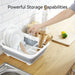 Large Plastic Dish Rack with Utensil Holder — Lightweight Drainer for Home, RV & Small Spaces