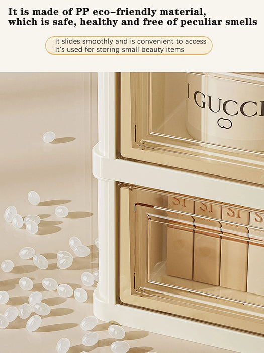 Foldable Transparent Drawer Cosmetic Organiser — Dustproof Multi‑Layer Makeup Storage