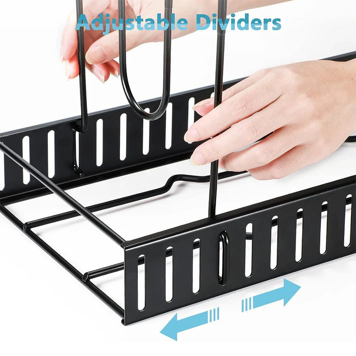 8-Tier Adjustable Pan & Pot Organiser Rack — 3 Assembly Options