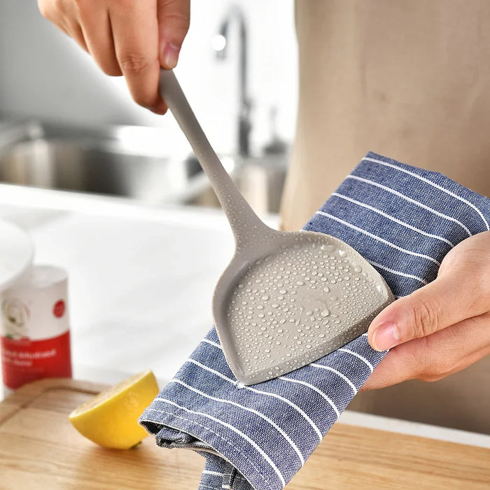 15-Piece Khaki Silicone Kitchen Utensil Set — Food-Grade Cookware Tools
