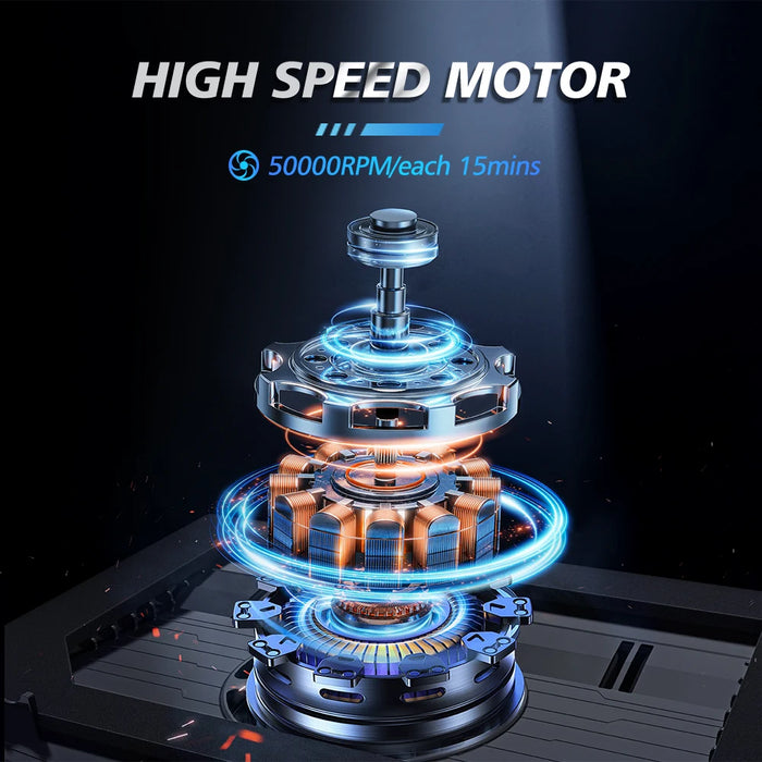 Air Compression RGB Laptop Cooling Pad - Triple-Fan USB Cooler for 12-17-inch Laptops