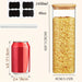 Square Borosilicate Glass Storage Jars with Bamboo Lids — 1450ml, 2 or 4 Pack