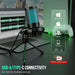 AmpliGame RGB USB Gaming Microphone A2 — Condenser with Light‑touch Mute & Tripod