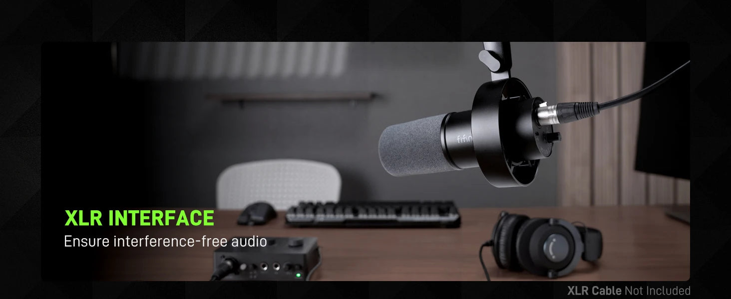 USB/XLR Dynamic Desk Microphone with Shock Mount, Touch Mute & Headphone Monitoring - K688