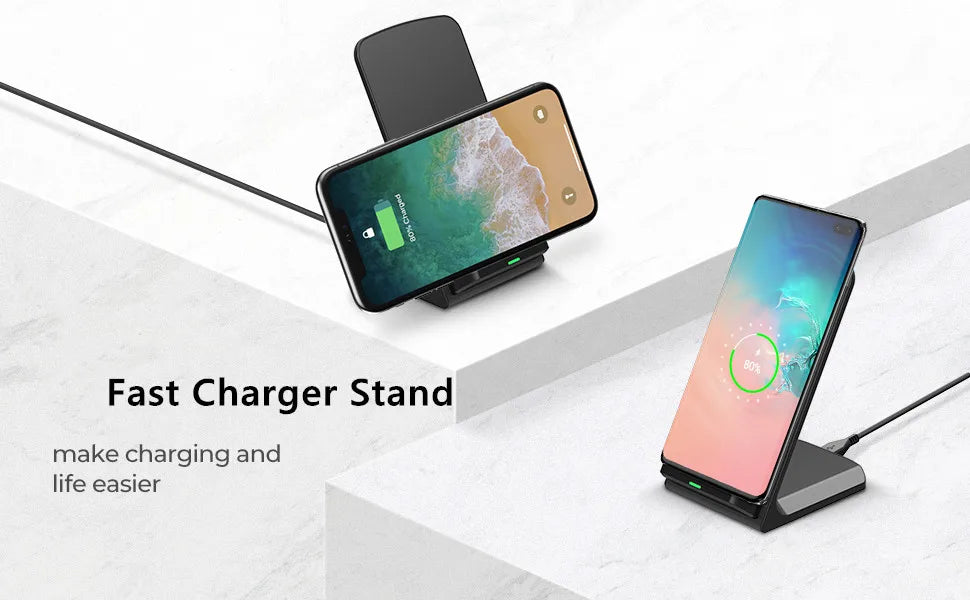 Fast Wireless Charging Stand — Up to 15W for iPhone & Samsung