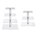 Acrylic 3/4-Tier Square Cake & Cupcake Stand with LED Lights