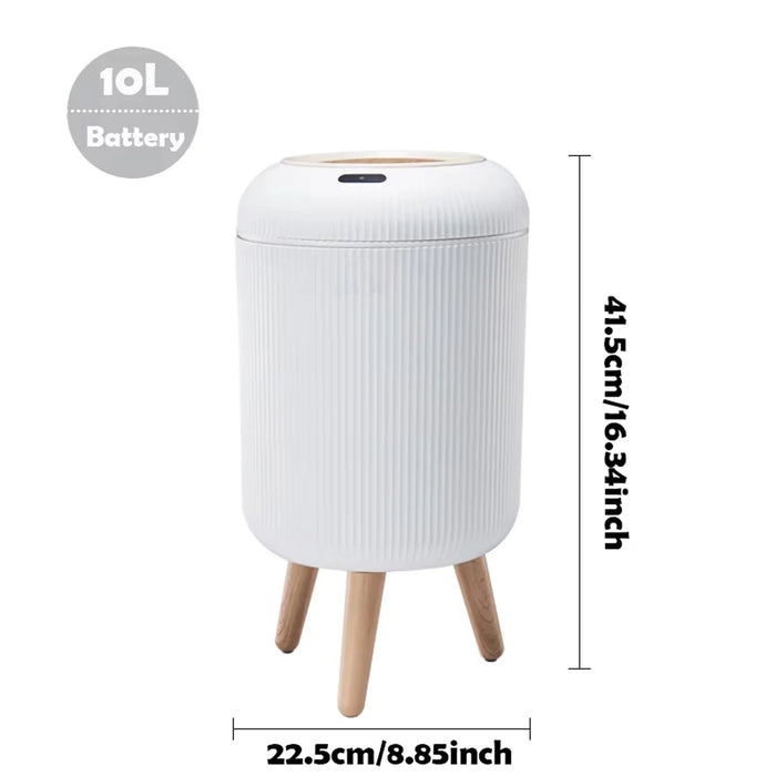 10L Motion Sensor Bin with Lid — Automatic Small Rubbish Bin for Kitchen & Bathroom
