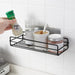 Corner Punch-Free Storage Rack — Single-Tier Bathroom & Kitchen Shelf (Black)