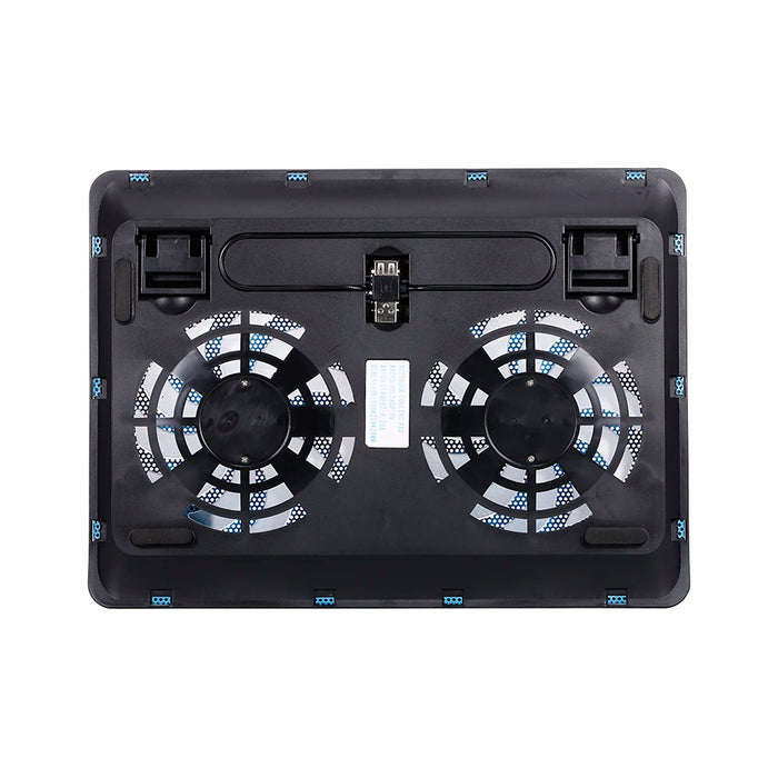 Laptop Cooling Pad with Twin Fans and Two USB Ports – Fits up to 17-inch (Blue)
