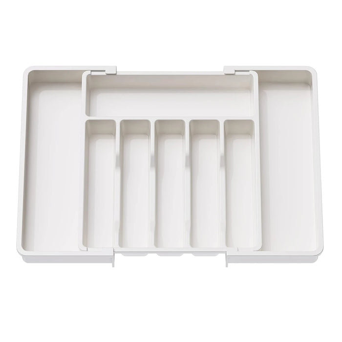 Adjustable Cutlery Drawer Organiser – Expandable Plastic Tray with Dividers