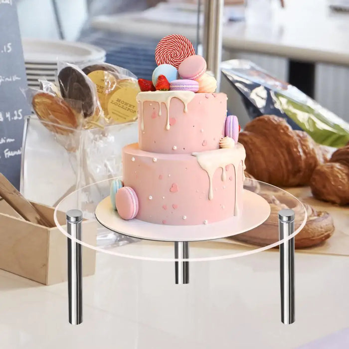 Transparent Acrylic Cake Stand — Round Cupcake & Dessert Display, Party Holder