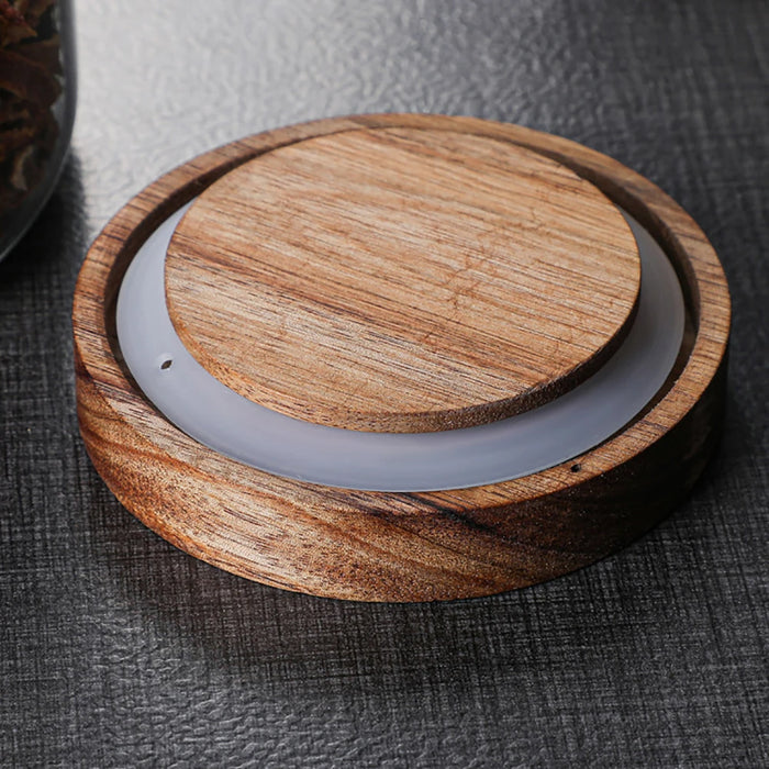 Glass Sealed Storage Jar with Wooden Lid — 1.2 L, 2 L or 2.8 L