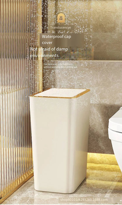 Slim Press-Top Pop-Up Bin — One-Touch Lid, Airtight Odour Lock, 10L