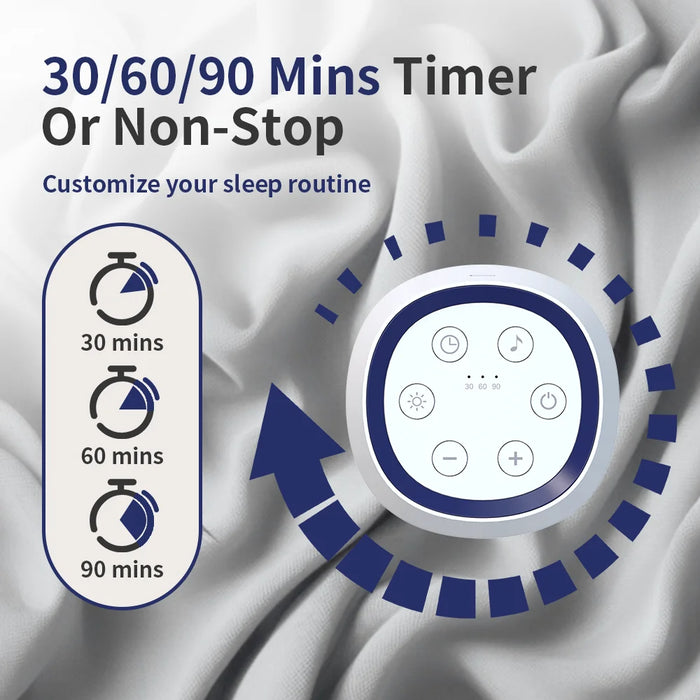 Portable White Noise Machine for Babies — 24 Soothing Sounds, Night Light, Timer, Rechargeable