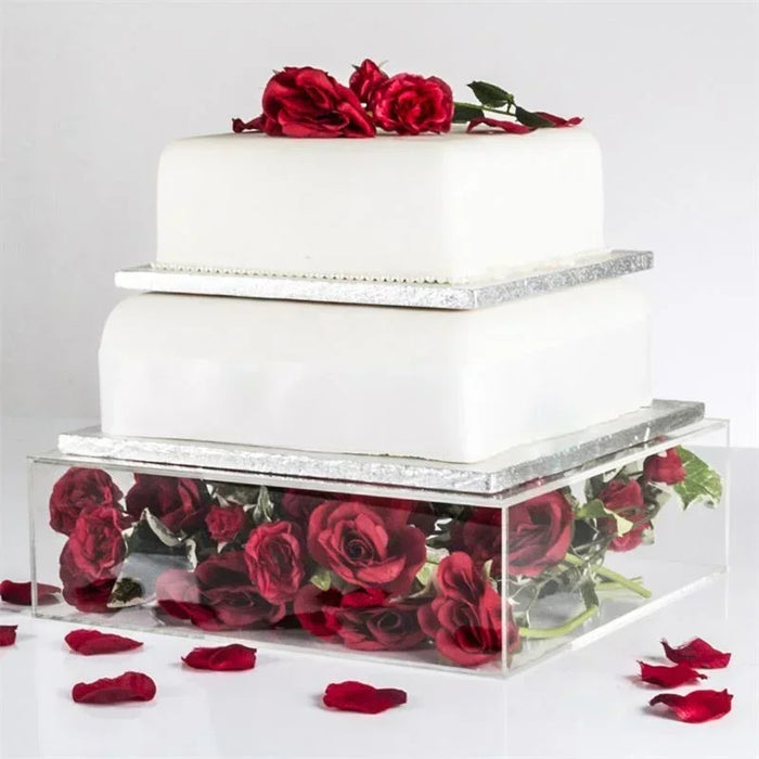 Clear Refillable Acrylic Cake Display – Round, Square or Hexagonal (3mm)