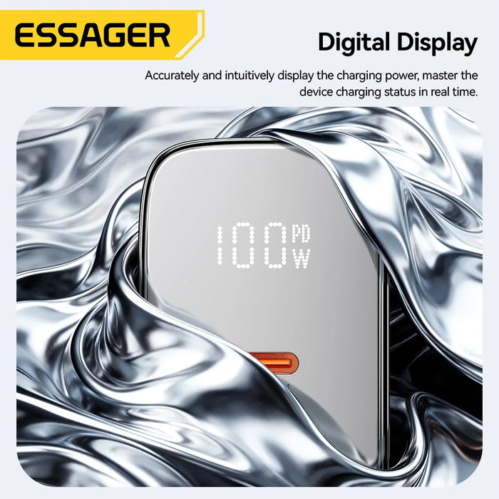 100W GaN USB-C Charger with Digital Display — PD 3.2 & QC 4.0, USB-A + 2×USB-C