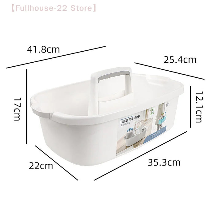 Cleaning Caddy with Handle – Portable Plastic Tote Organiser for Bathroom & Kitchen