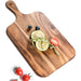 Acacia Wood Rectangular Cutting Board with Handle — Double-Sided, 35×18×1.5 cm