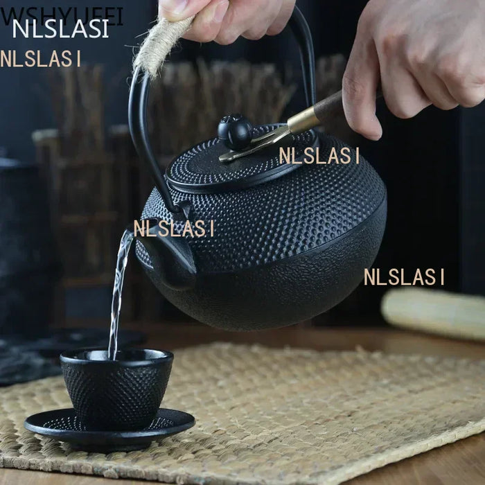Cast Iron Teapot with Stainless Steel Mesh Filter — Induction Ready
